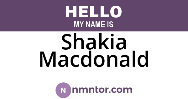 Shakia Macdonald