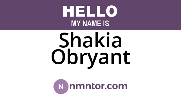 Shakia Obryant
