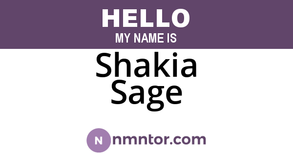 Shakia Sage