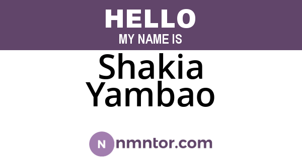 Shakia Yambao
