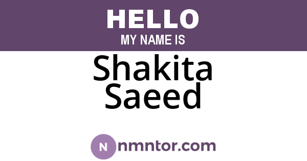 Shakita Saeed