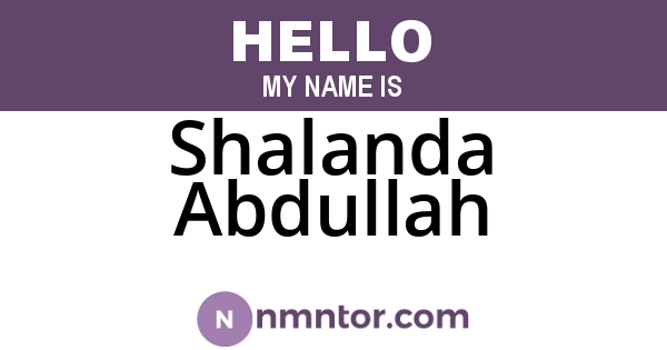 Shalanda Abdullah