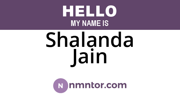 Shalanda Jain