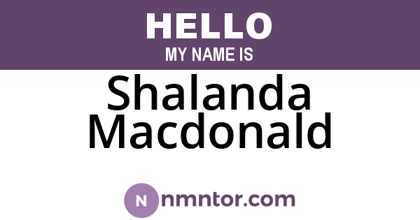 Shalanda Macdonald