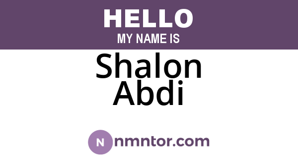 Shalon Abdi
