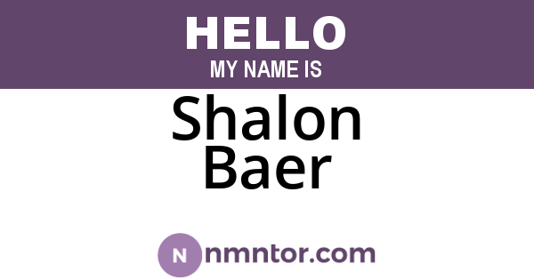 Shalon Baer