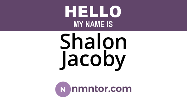 Shalon Jacoby