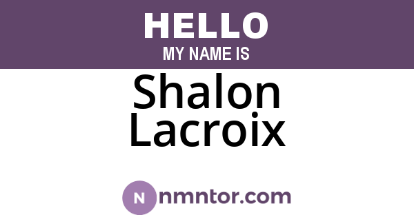 Shalon Lacroix