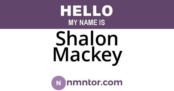 Shalon Mackey