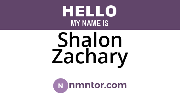 Shalon Zachary