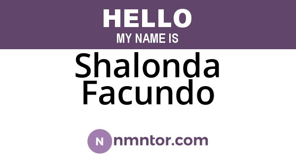 Shalonda Facundo