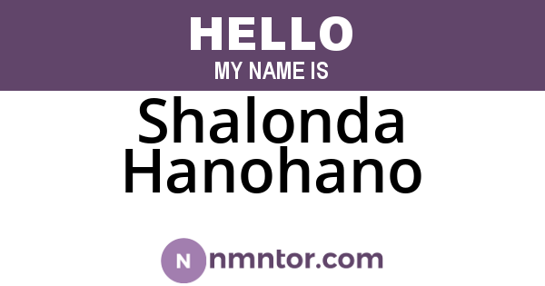 Shalonda Hanohano