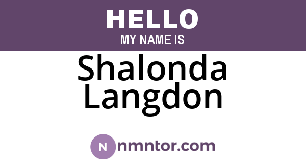 Shalonda Langdon