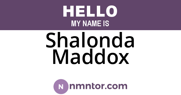 Shalonda Maddox