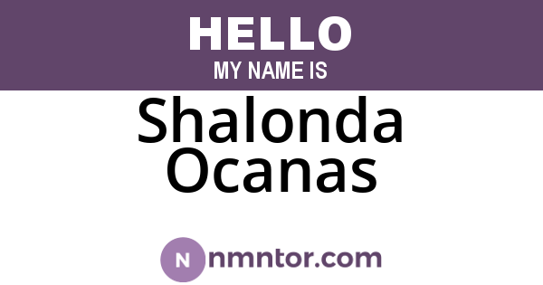 Shalonda Ocanas