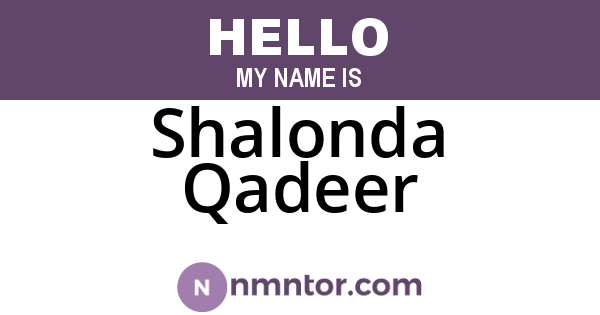 Shalonda Qadeer