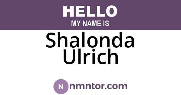Shalonda Ulrich