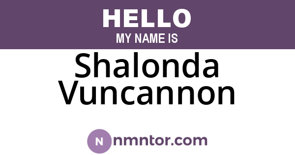 Shalonda Vuncannon