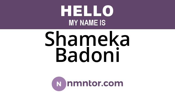 Shameka Badoni