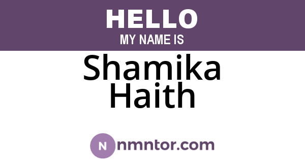 Shamika Haith