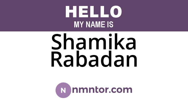 Shamika Rabadan
