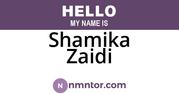 Shamika Zaidi