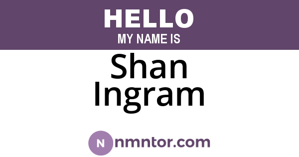 Shan Ingram