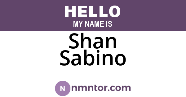 Shan Sabino