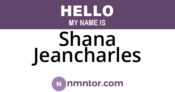Shana Jeancharles