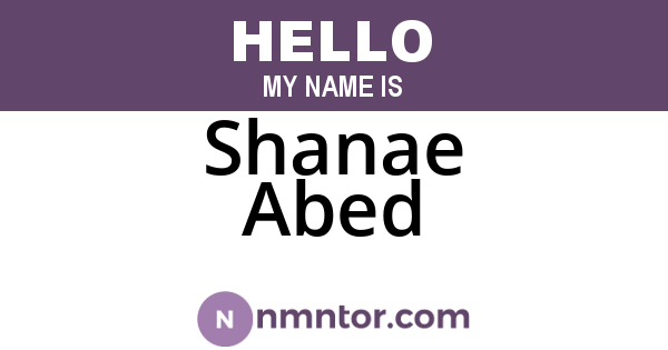 Shanae Abed