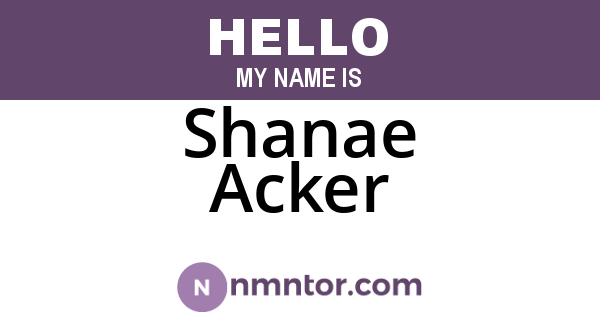 Shanae Acker