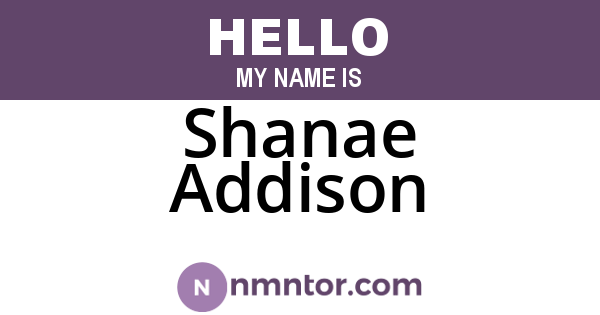Shanae Addison