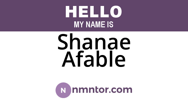 Shanae Afable