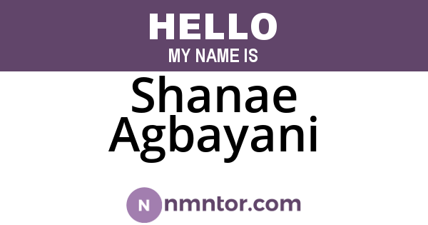 Shanae Agbayani