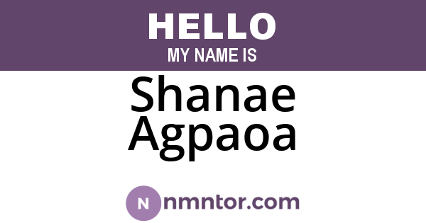 Shanae Agpaoa