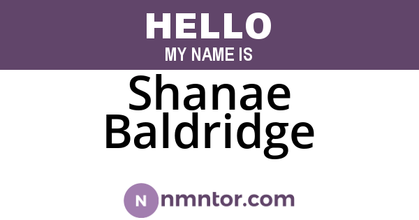 Shanae Baldridge