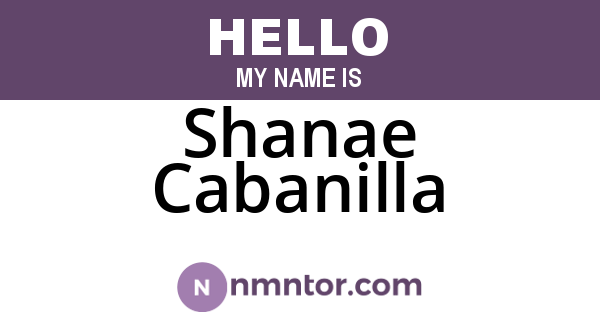 Shanae Cabanilla