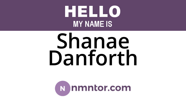 Shanae Danforth