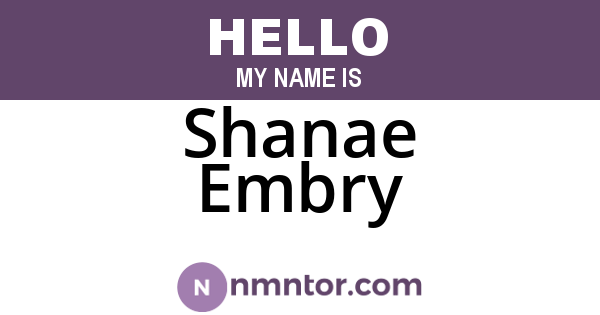 Shanae Embry