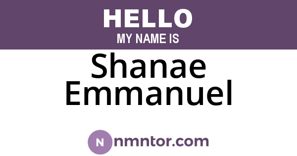 Shanae Emmanuel
