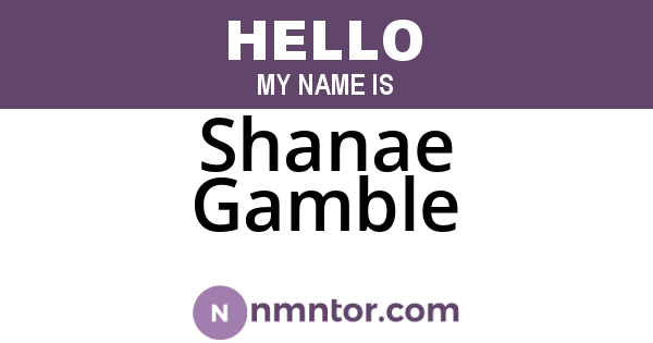 Shanae Gamble