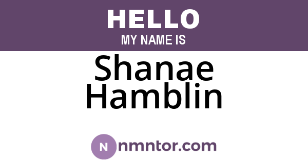 Shanae Hamblin