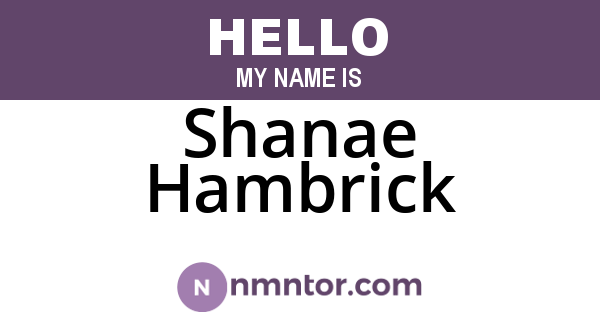 Shanae Hambrick