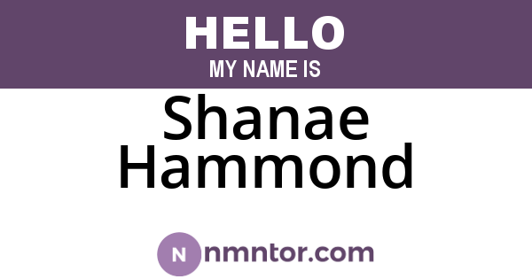 Shanae Hammond