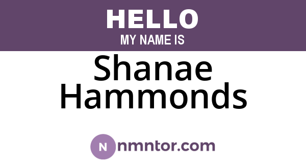 Shanae Hammonds