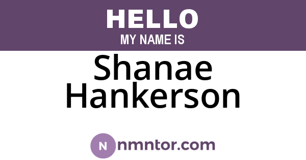 Shanae Hankerson