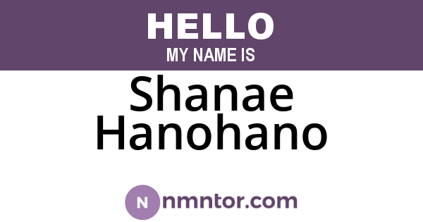 Shanae Hanohano