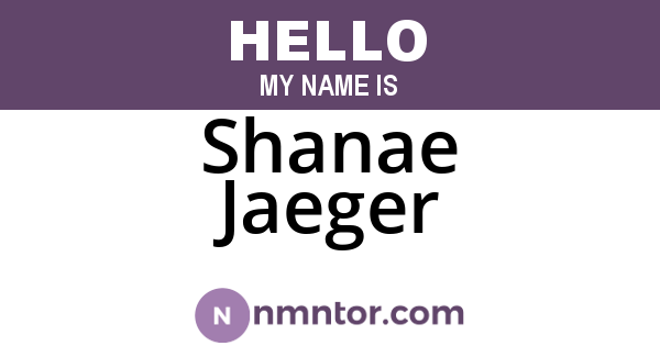 Shanae Jaeger