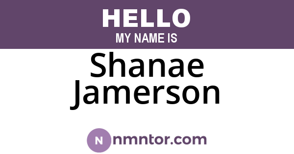 Shanae Jamerson