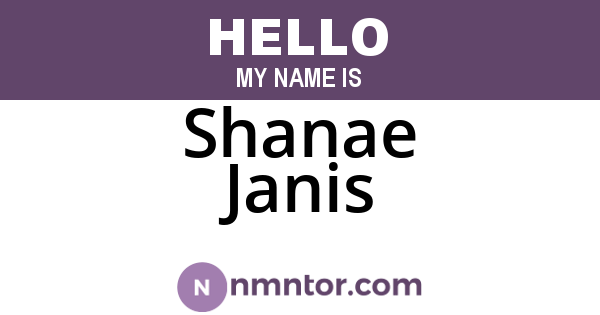 Shanae Janis